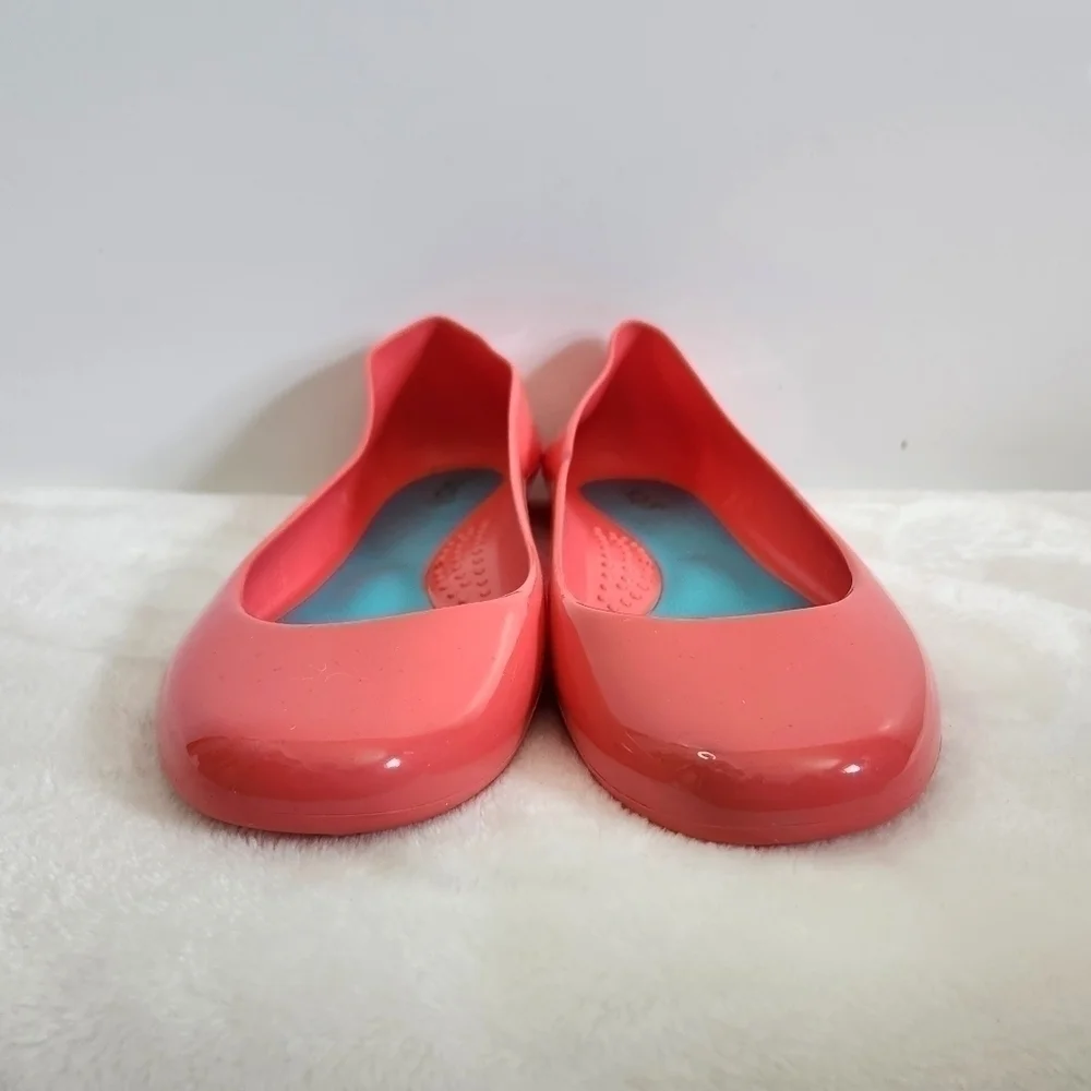 Oka B Taylor Coral Pink Rubber Jelly Ballet Slip On Flats Women Size US 8 EU 38 - Picture 3 of 14